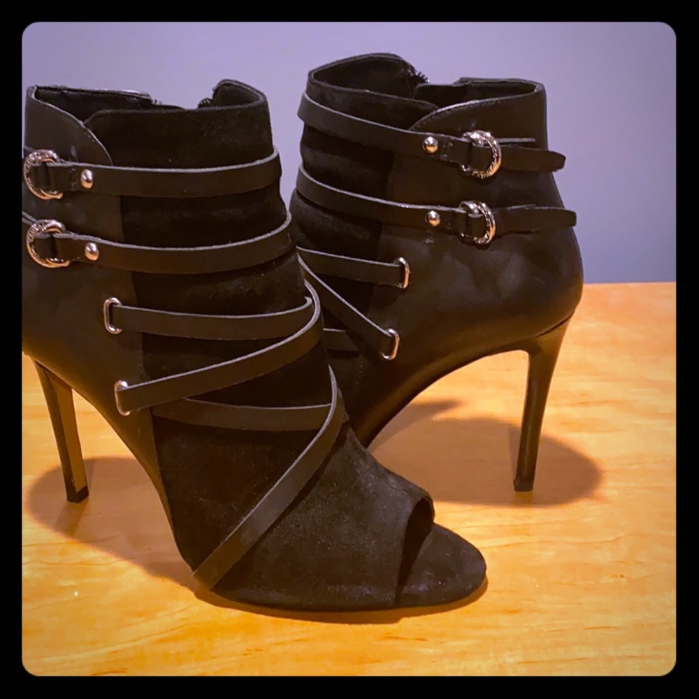 Open toe booties